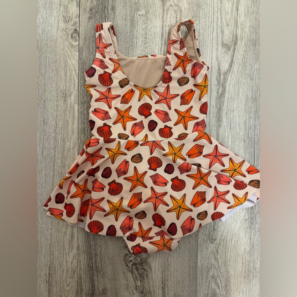 Kortni Jeane 12-18 months seashell one piece mini skirted  bathing suit - Picture 2 of 3